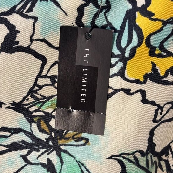 The Limited Womens Floral Print Tunic Dress S Green/Yellow Polyester 3/4 Sleeve - Picture 4 of 9